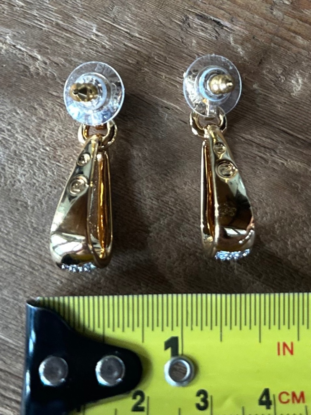 Swarovski Crystal Pavé Elongated Drop Earrings Gold Tone Statement Dangles - Picture 12 of 12